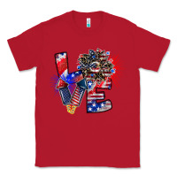 Red patriotic Love Classic Tee - CowhideDigitalArt