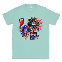 Seafoam patriotic Love Classic Tee - CowhideDigitalArt