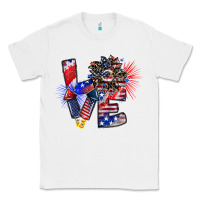 White patriotic Love Classic Tee - CowhideDigitalArt