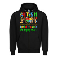 Black autism mom some people look up to their heroes Zipper Hoodie - LillyAllenDesigns