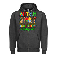 Charcoal Heather autism mom some people look up to their heroes Zipper Hoodie - LillyAllenDesigns