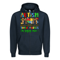 Navy autism mom some people look up to their heroes Zipper Hoodie - LillyAllenDesigns