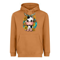Meerkat cute cow with sunflower and leopard Heavyweight Hoodie - texasbilliewilder