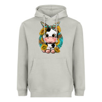 Moon Dust cute cow with sunflower and leopard Heavyweight Hoodie - texasbilliewilder