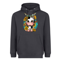 Smoke cute cow with sunflower and leopard Heavyweight Hoodie - texasbilliewilder