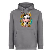 Storm cute cow with sunflower and leopard Heavyweight Hoodie - texasbilliewilder
