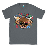 Charcoal Heather autism awareness cow Classic Tee - MaliasSmallBusiness