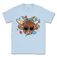 Dusty Blue autism awareness cow Classic Tee - MaliasSmallBusiness