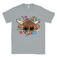Heather Grey autism awareness cow Classic Tee - MaliasSmallBusiness