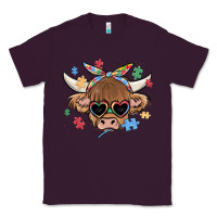 Plum autism awareness cow Classic Tee - MaliasSmallBusiness