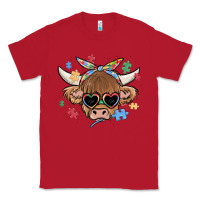 Red autism awareness cow Classic Tee - MaliasSmallBusiness