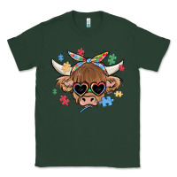 Sports Green autism awareness cow Classic Tee - MaliasSmallBusiness