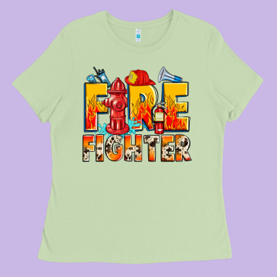 Firefighter Ladies Tee Designed By Zillion Design Studio