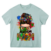 Arona autism mom messy bun Heavy Core Tee - Zillion Design Studio