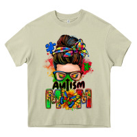 Mossy autism mom messy bun Heavy Core Tee - Zillion Design Studio