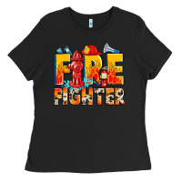 Black firefighter Ladies Tee - Zillion Design Studio