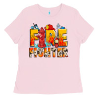 Bubblegum Pink firefighter Ladies Tee - Zillion Design Studio