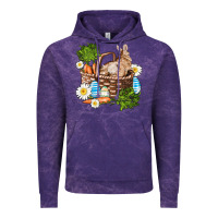 Cloud Purple easter bunny in basket wıth carrot and eggs Vintage Hoodie - AdoDesignShop