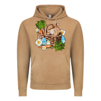 Easter Bunny In Basket Wıth Carrot And Eggs Vintage Hoodie | Teevron