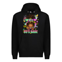 Black 80's babe afro messy bun Premium Hoodie - texasbilliewilder