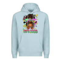 Blue Mist 80's babe afro messy bun Premium Hoodie - texasbilliewilder