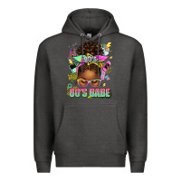 Charcoal Heather 80's babe afro messy bun Premium Hoodie - texasbilliewilder