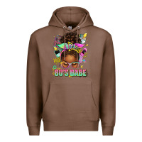 Chestnut 80's babe afro messy bun Premium Hoodie - texasbilliewilder