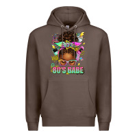 Coffee 80's babe afro messy bun Premium Hoodie - texasbilliewilder