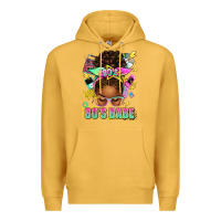 Mustard 80's babe afro messy bun Premium Hoodie - texasbilliewilder