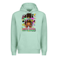 Seafoam 80's babe afro messy bun Premium Hoodie - texasbilliewilder