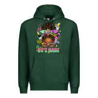 Sports Green 80's babe afro messy bun Premium Hoodie - texasbilliewilder