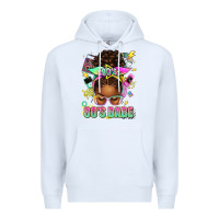White 80's babe afro messy bun Premium Hoodie - texasbilliewilder