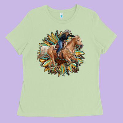 Sunflower Rodeo Ladies Tee Designed By Ranaportraitstore