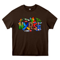 Chocolate Brown autism nurse Heavy Core Tee - Zillion Design Studio