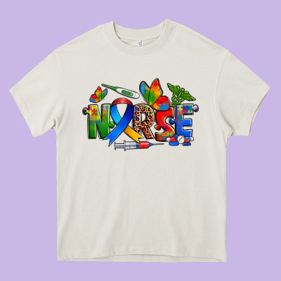 Autism Nurse Heavy Core Tee Designed By Zillion Design Studio