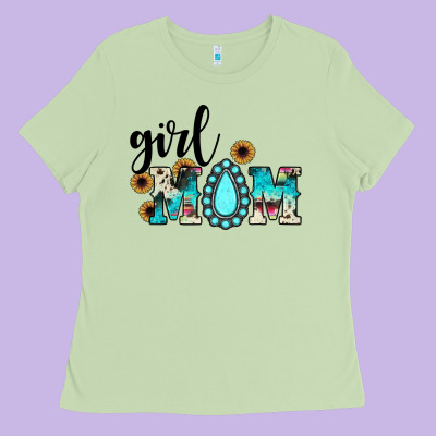 Girl Mom Ladies Tee Designed By Jahusdesignshop