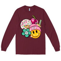Burgundy smiley face and school elementary Long Sleeve Tee - MaliasSmallBusiness