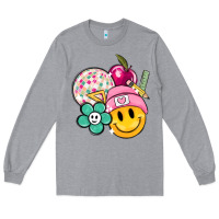 Heather Grey smiley face and school elementary Long Sleeve Tee - MaliasSmallBusiness