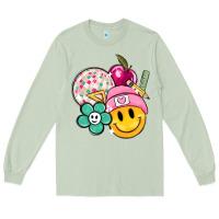 Matcha smiley face and school elementary Long Sleeve Tee - MaliasSmallBusiness