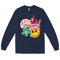 Navy smiley face and school elementary Long Sleeve Tee - MaliasSmallBusiness