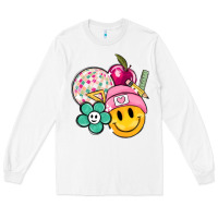 White smiley face and school elementary Long Sleeve Tee - MaliasSmallBusiness