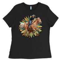 Black sunflower rodeo Ladies Tee - RanaPortraitStore