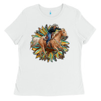 White sunflower rodeo Ladies Tee - RanaPortraitStore