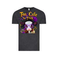 Vintage Black too cute to trick halloween baby calf Vintage Tee - Jasminsmagicworld