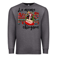 Charcoal Heather La Mama Mos Chingona Premium Sweatshirt - texasbilliewilder