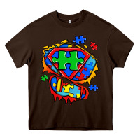 Chocolate Brown autism superhero ripped tshirt Heavy Core Tee - Zillion Design Studio