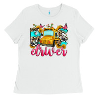 White bus driver Ladies Tee - Zillion Design Studio