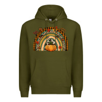 Army Green Fall rainbow pumpkin Premium Hoodie - NancyCooperArtShop