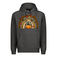 Charcoal Heather Fall rainbow pumpkin Premium Hoodie - NancyCooperArtShop