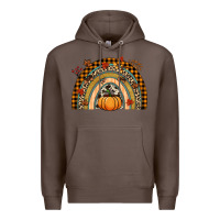 Coffee Fall rainbow pumpkin Premium Hoodie - NancyCooperArtShop